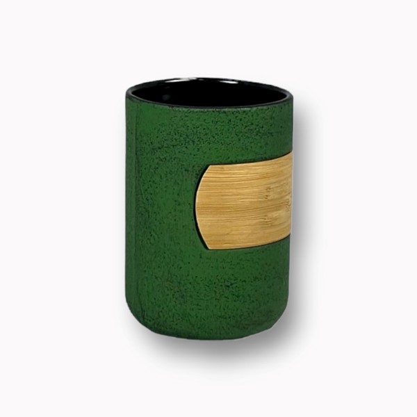 Bild von Teetasse Gusseisen grün mit Bambus 0,25 L